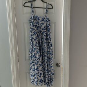 Pinkblush Blue Floral Square Neck Maternity Dress M